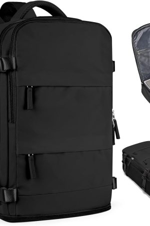 Travel Backpack For Women Men Airline Approved Carry On Backpack Flight Approved Waterproof Sports Luggage Backpack Casual Daypack Small Hiking Backpacks Black Backpacks