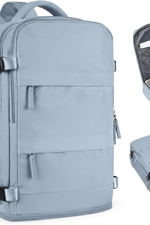 Travel Backpack For Women Men Airline Approved Carry On Backpack Flight Approved Waterproof Sports Luggage Backpack Casual Daypack Small Hiking Backpack Grey Blue