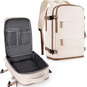 Travel Backpack For Women Men,Carry On Backpack,Hiking Backpack Outdoor Sports Rucksack Casual Daypack travel essentials(Beige Brown)