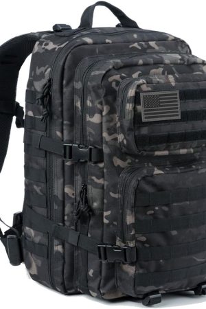 Military Tactical Backpack Large Army 3 Day Assault Pack  Bag Backpacks (Black Camo)
