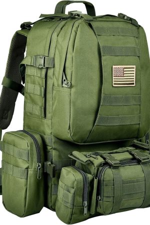 Tactical Backpack Military Army Rucksack 60L Large Assault Pack Detachable  Bag